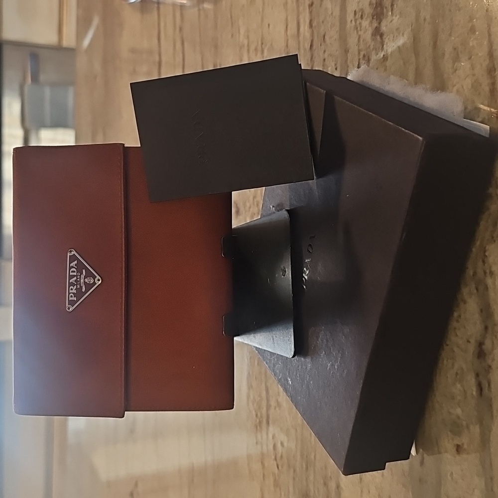 Prada Tan Tessuto/Leather Wallet